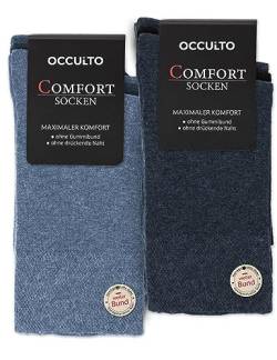 Occulto Herren Socken ohne Gummibund 10er Pack (Modell: Philipp) 4 X Schwarz 3 X Navy 3 X Blau 43-46 von Occulto