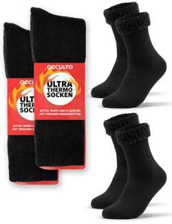 Occulto Herren Warme Thermosocken 2er Pack (Modell: Nils) Schwarz 43-46 von Occulto