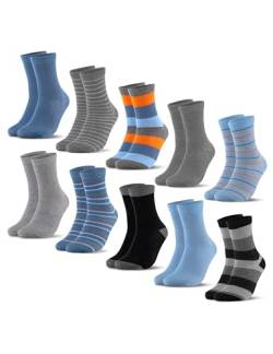 Occulto Jungen & Mädchen Bunte Socken 10er Pack (Modell: Estilo) Blau Streifen 27-30 von Occulto