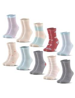 Occulto Jungen & Mädchen Bunte Socken 10er Pack (Modell: Estilo) Hellblau Rot 23-26 von Occulto