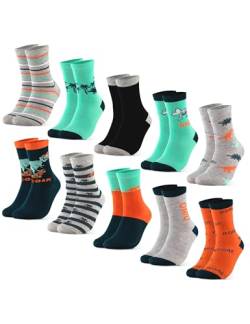 Occulto Jungen & Mädchen Motiv Socken 10er Pack (Modell: Fantasia) Dschungel 31-34 von Occulto