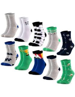 Occulto Jungen & Mädchen Motiv Socken 10er Pack (Modell: Fantasia) Fussball 27-30 von Occulto