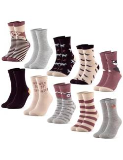 Occulto Jungen & Mädchen Motiv Socken 10er Pack (Modell: Fantasia) Rot Mix 27-30 von Occulto