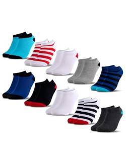 Occulto Jungen & Mädchen Sneaker Socken 10er Pack (Modell: Mikl) Blau Rot 31-34 von Occulto