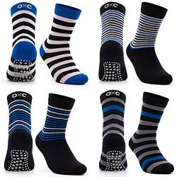 Occulto KINDER STOPPERSOCKEN für JUNGEN und MÄDCHEN (4 PAAR), ANTIRUTSCHSOCKEN für KINDER, KINDER ABS SOCKEN aus BAUMWOLLE von Occulto