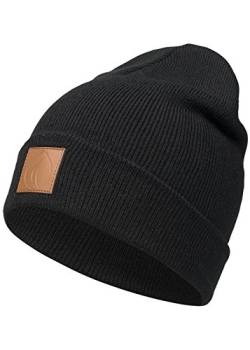 Occulto Leatherpatch Winter Mütze Beanie Black von Occulto