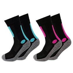 Occulto Wandersocken Damen 2er Pack (Modell: Gerlinde) Blau-Rose 35-38 von Occulto