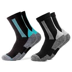 Occulto Wandersocken Damen 2er Pack (Modell: Gerlinde) Hellblau-Schwarz 35-38 von Occulto