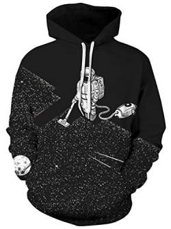 Ocean Plus Herren 3D Kapuzenpullover Hoodie Halloween Cosplay Sweatshirt Hooded Sweat Einzigartig Galaxie Pullover (S/M (Brustumfang: 112-132CM), Vakuumastronaut) von Ocean Plus