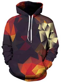 Ocean Plus Herren Kapuzenpullover Lebensecht 3D Grafik Hoodie mit Kängurutasche Pullover mit Kapuze Sweat Hood (S/M (Brustumfang: 112-132CM), Kaleidoskop) von Ocean Plus