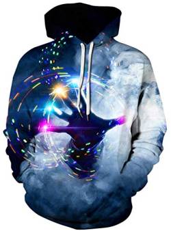 Ocean Plus Herren Kapuzenpullover Lebensecht 3D Grafik Hoodie mit Kängurutasche Pullover mit Kapuze Sweat Hood (XXL/3XL (Brustumfang: 126-146CM), Magische Hand) von Ocean Plus