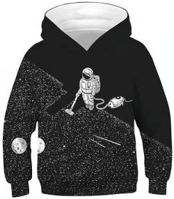Ocean Plus Jungen Kapuzenpullover Bunt Teens Hoodie Kinder Langarm Pulli mit Kapuzen Sweatshirt Pullover (XL (Körpergröße: 155-160cm), Vakuum Astronaut) von Ocean Plus