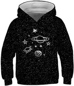 Ocean Plus Jungen Sweatshirt Kätzchen Kapuzenpullover Galaxis Hoodie Kinder Kapuzenpulli mit Kapuzen (XS (Körpergröße: 115-120cm), Galaxis) von Ocean Plus