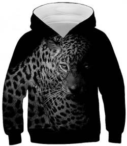 Ocean Plus Jungen Sweatshirt Kätzchen Kapuzenpullover Galaxis Hoodie Kinder Kapuzenpulli mit Kapuzen (XS (Körpergröße: 115-120cm), Leopard) von Ocean Plus