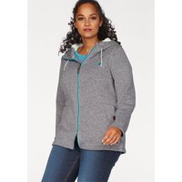 Große Größen: Strickfleecejacke, grau meliert, Gr.40/42-56/58 von Ocean Sportswear