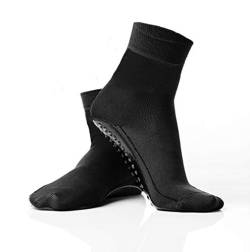 OceanSocks + EXTRA TASCHE | rutschfeste Aqua-und Beachsocken für Strand, Wasser, Wattwanderung, Boot & Boards, Damen, Herren, Kinder,Schwarz, 35-38 von OceanSocks