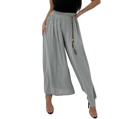 Och Bella Hosenrock Damen Lang mit hoher Taille - Aus extrem weichem, luftigem Material Hosen Damen - Lässige Hosen Damen High Waist Perfekt für die kommende Sommersaison (Grau, S) von Och Bella