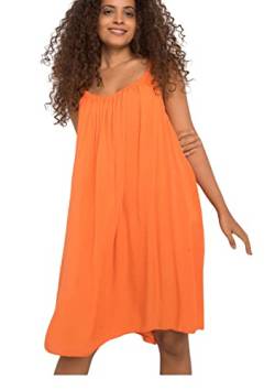 Och Bella Lockeres Sommerkleid Damen für Frauen jeden Alters - Hergestellt aus leichtem, luftigem Material Kleider Damen Sommer - Stylisches Kleid Damen, perfekt für die Sommersaison (Orange, M) von Och Bella