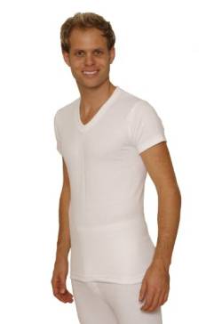 Octave - 3er-Pack Herren Thermounterwäsche, Kurzarm, V-Ausschnitt, T-Shirt/Top [weiß, XL] von Octave