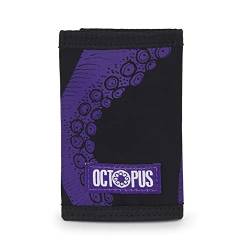 Octopus Tri-Fold-Geldbörse mit Münzfach und Kartenhalter Tentakel Outline Purple Schwarz, Schwarz , Taglia Unica von Octopus