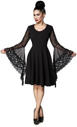 Ocultica Gothic-Kleid mit Trompetenärmel Frauen Mittellanges Kleid schwarz S von Ocultica
