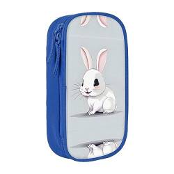 Oxford Cloth Pencil Case - Durable and Stylish Pen Case for School and Office Supplies Cute White Rabbit, blau, Einheitsgröße, Brustbeutel von OdDdot