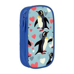 Oxford Cloth Pencil Case - Durable and Stylish Pen Case for School and Office Supplies I Love Penguins, blau, Einheitsgröße, Brustbeutel von OdDdot