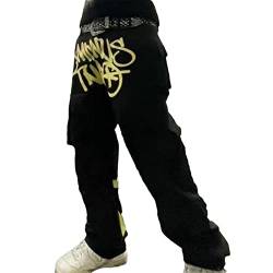 Minus Two Cargo Hose, Unisex Y2K Hose Minus Two Gerade Hose Street Pocket Hohe Taille Gedruckt Hip Hop, Minus Two Street Pocket Taille gedruckt Gerade Street Pocket Hohe Taille gedruckt,[ ] von Odavom