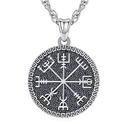 Wikinger Schmuck Viking Kette Herren Halskette 925 Sterling Silber Wikinger Anhänger Nordische Mythologie Rune Wikinger Schmuck Geschenke für Herren Damen von Odinstone