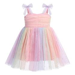 Baby Kleidung Mädchen Kleinkind Ärmellos Glitzer Pailletten Prinzessin Tutu Tüllkleid Erster 1. Geburtstag Hochzeit Partykleid Sommerkleid Born Kleid Fotoshooting Babykleidung Regenbogen 2-3 Jahre von Odizli