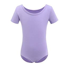 Ballettkleidung Mädchen Kinder Kurzarm Turnanzug Ballettanzug Gymnastikanzug Tanzbody Balletttrikot Ballettkleid Ballett Tanz Trikots Body Leotard Ballerina Dancewear Kostüm Lila 4-5 Jahre von Odizli