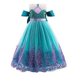 Die Kleine Meerjungfrau Kostüm Mädchen Kinder Arielle Verkleidung Verkleidungskiste Prinzessin Kleid Tüllkleid Halloween Weihnachten Karneval Geburtstag Cosplay Faschingskostüme Grün 06 4-5 Jahre von Odizli