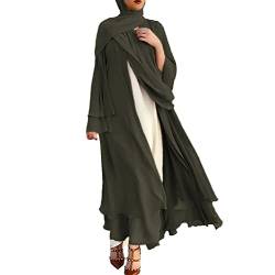 Gebetskleidung für Frauen Muslimische Kleider Damen Lose Gebetskleid Mit Hijab Islamische Langarm Türkische Robe Khimar Ethnische Braut Abend Party Abaya Burka Ganzkörper Armeegrün（Nein Hijab） S von Odizli