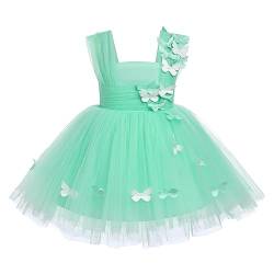 Odizli Baby Kleid Mädchen Kinder Ärmellos Schmetterling Prinzessin Tutu Tüllkleid 1 Geburtstag Taufkleid Blumenmädchenkleider Festliches Hochzeit Ballkleid Einschulungs Sommerkleid Grün 12-18 Monate von Odizli