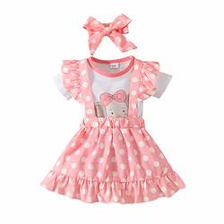 Odizli Baby Kleidung Mädchen Baumwolle Fuchs Kurzarm Strampler Tutu Kleid Tüllkleid+Stirnband 2tlg Bekleidungssets Neugeborene Erstausstattung Babysachen Set Sommer Babykleidung Rosa #1 0-3 Monate von Odizli