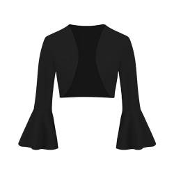 Odizli Bolero Damen Festlich Elegant 3/4 Ärmel Open Front Cardigan Top Blaser Jacke Kurz Blazer zum Kleid Hochzeit Hochzeitsgast Schulterjacke Jäckchen für Abendkleid Schwarz L von Odizli