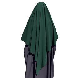 Odizli Kopftuch Damen Hijab Jersey Khimar Muslimisch Islamische Dubai Middle East Schal Scarf Halstuch Untertuch Frauen Sommer Herbst Tuch Arabische Jilbab Kaftan Ramadan Kleidung Grün L von Odizli
