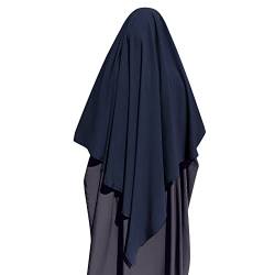 Odizli Kopftuch Damen Hijab Jersey Khimar Muslimisch Islamische Dubai Middle East Schal Scarf Halstuch Untertuch Frauen Sommer Herbst Tuch Arabische Jilbab Kaftan Ramadan Kleidung Marineblau L von Odizli