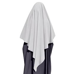Odizli Kopftuch Damen Hijab Jersey Khimar Muslimisch Islamische Middle East Dubai Schal Scarf Halstuch Untertuch Frauen Sommer Herbst Tuch Arabische Jilbab Kaftan Ramadan Kleidung Weiß L von Odizli