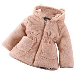 Odizli Winterjacke Mädchen Kinder Kleinkind Baby Wintermantel Langarm Leopard Vlies Kunstpelz Kapuze Parka Mantel Softshelljacke Regenjacke Übergangsjacke Warme Winterkleidung Kaffee 18-24 Monate von Odizli