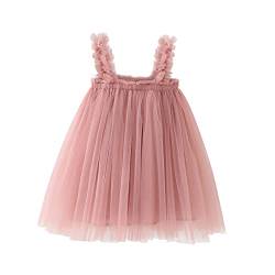 Taufkleid Baby Mädchen Tütü Kleider Ärmellos Prinzessin Tüllkleid Hochzeit Partykleid Lässig Sommerkleid 1. Geburtstag Outfit Kuchen Smash Fotoshooting Rose（Stirnband Nicht enthalten） 9-12 Monate von Odizli