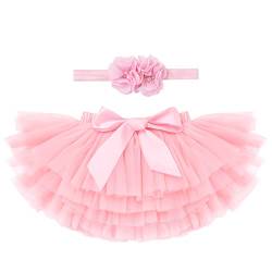 Tüllrock Baby Mädchen Neugeborenes Halloween Kostüm Windelhose Strampler Prinzessin Tütü Bunt Babykleidung+Blume Stirnband 1. 2. 3. Geburtstag Outfit Newborn Fotoshooting Kleidung Rosa 0-6 Monate von Odizli