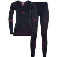 ODLO SET PERFORMANCE EVOLUTION WARM WOMEN Longsleeve & Hose 2024 dark sapphire/beetroot purple - XS von Odlo