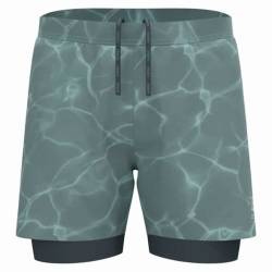 Odlo 2-in-1 Short Zeroweight 5 Inch Print Herren (Türkis XL ) Laufshorts von Odlo