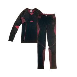 Odlo Herren Fundamentals Performance Warm Set, Black-Chinese red, M von Odlo