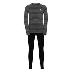 Odlo Kids Skiunterwäsche Set Thermounterwäsche Active Sports Underwear Warm, Farbe:Grau, Größe:140, Artikel:-15701 Grey Melange/Black von Odlo