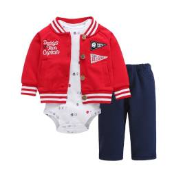 Odziezet Baby Kleidung Set Jungen Romper Langarm Sweatjacke Mädchen Outfits Hoodie Kombination, 12 Monate von Odziezet