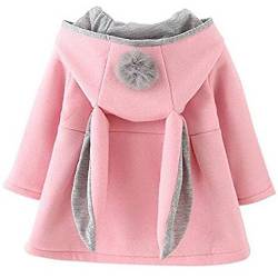 Odziezet Baby Mädchen Mäntel aus Baumwolle Frühlung Herbst Winter Jache mit Kapuze Kleinkinder Warm Kleidung, Rosa, 110 von Odziezet