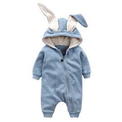 Odziezet Baby Overall Langarm Baumwolle Strampler Hase Ohren Kapuzenpullover Romper Jumpsuit Herbst Spielanzug 1-18 Monate von Odziezet