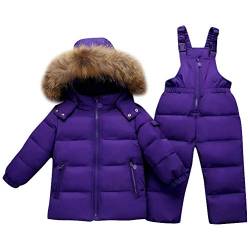 Odziezet Baby Schneeanzug Mädchen Daunenjacke + Daunenhosen Winterjacke mit Kapuzen von Odziezet